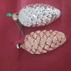 Set of 3 Pine Cone Holiday Ornaments
